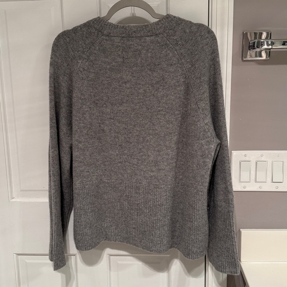 360 Cashmere Sweater Crewneck Oversize Ribbed Grey Loose Fit - Picture 8 of 10